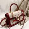 Small Shoulder Bag for Women Cute Cherry Pattern Coquette Aesthetics Crossbody Bags Faux Leather Flap Square Handbag
