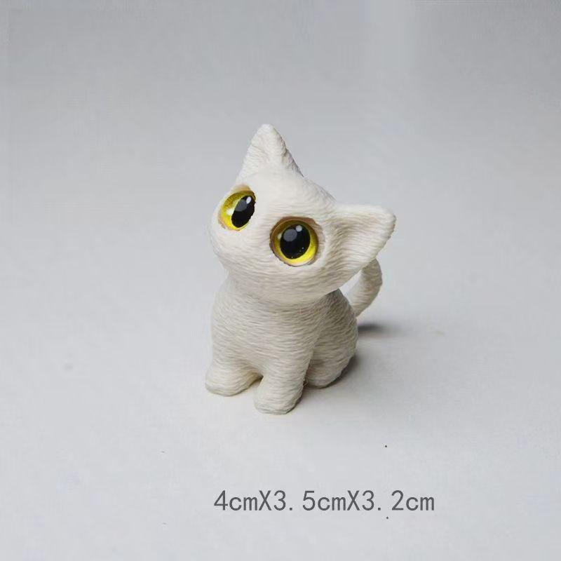 3D-печатные ornaments с большими глазами, мини-статуэтки кошек, миниатюрные милые котята, поделки для микро-ландшафтов, маленькие ornaments, украшение для рабочего стола