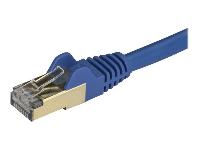 Câble Réseau Cat6a STP Blindé Sans Crochet - STARTECH - 50 Cm Bleu - Compatible PoE