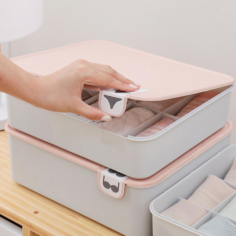 Household Bedroom Closet Underwear Organizer with Lid Wardrobe Cabinets Socks Bra Drawer Storage Divider Boxes Container