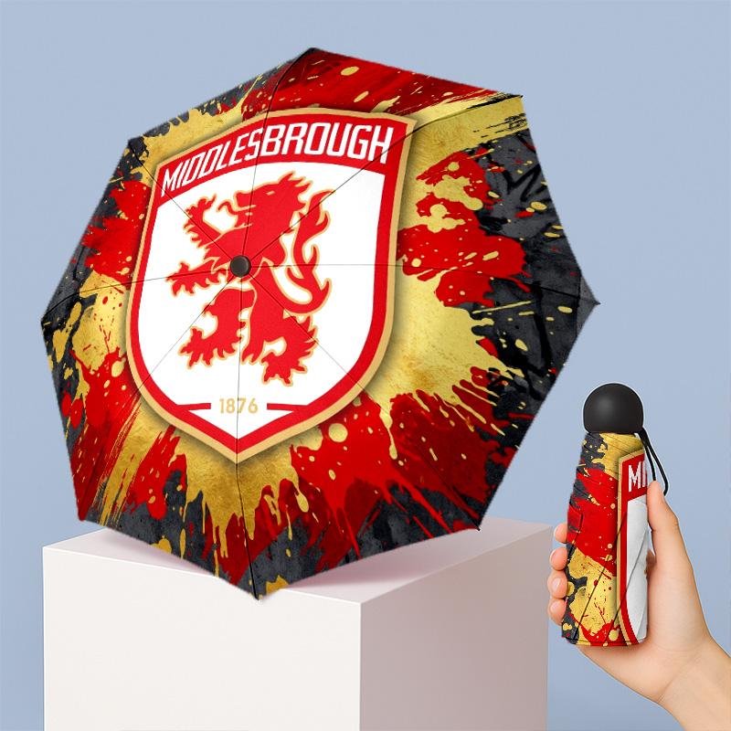 Мини 5-складной карманный зонт Middlesbrough FC Компактный легкий защита от УФ дождя солнца Портативный дорожный зонт