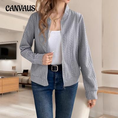 Осенние женские топы больших размеров, однотонные, с длинным рукавом, повседневная куртка