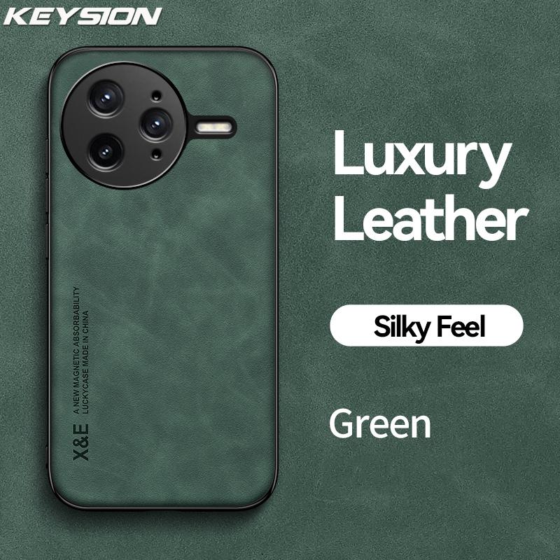 KEYSION Роскошный ретро-чехол из искусственной кожи для POCO F7 Pro, мягкий силиконовый + противоударный чехол для задней панели телефона из ПК для Xiaomi POCO F7 Ultra