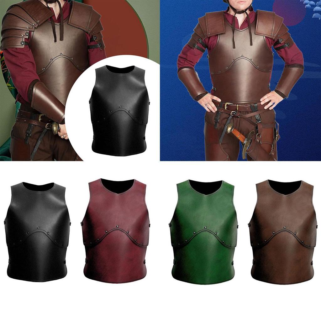 Medieval Chest Armor Retro Style Knight Decorative PU Leather Armor for Festive