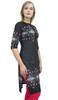 Women's Black Tunic 3 4 Sleeve Printed Kurti Kurta Ethnic Dress