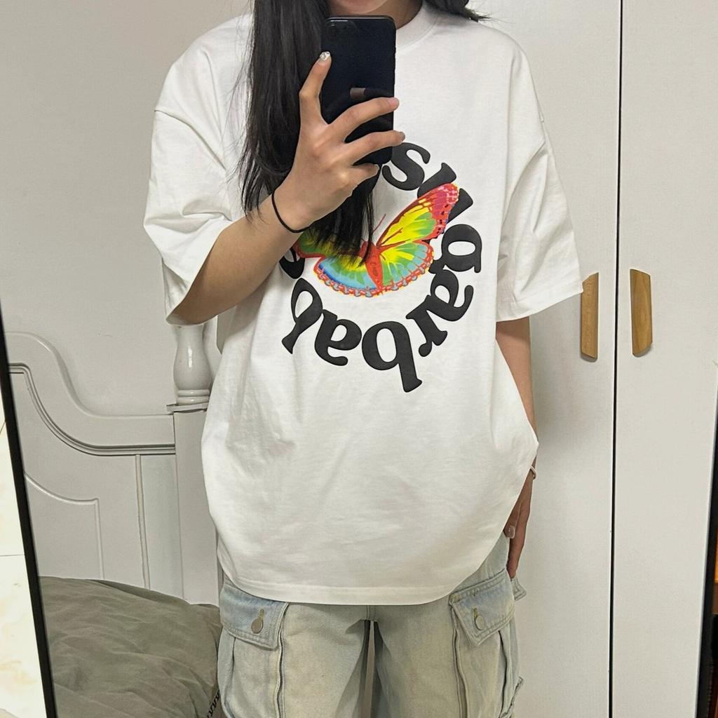 Американские винтажные забавные принты, белые футболки с короткими рукавами для женщин 2025 года, повседневные свободные футболки в стиле Харадзюку, уличные футболки, топы y2k