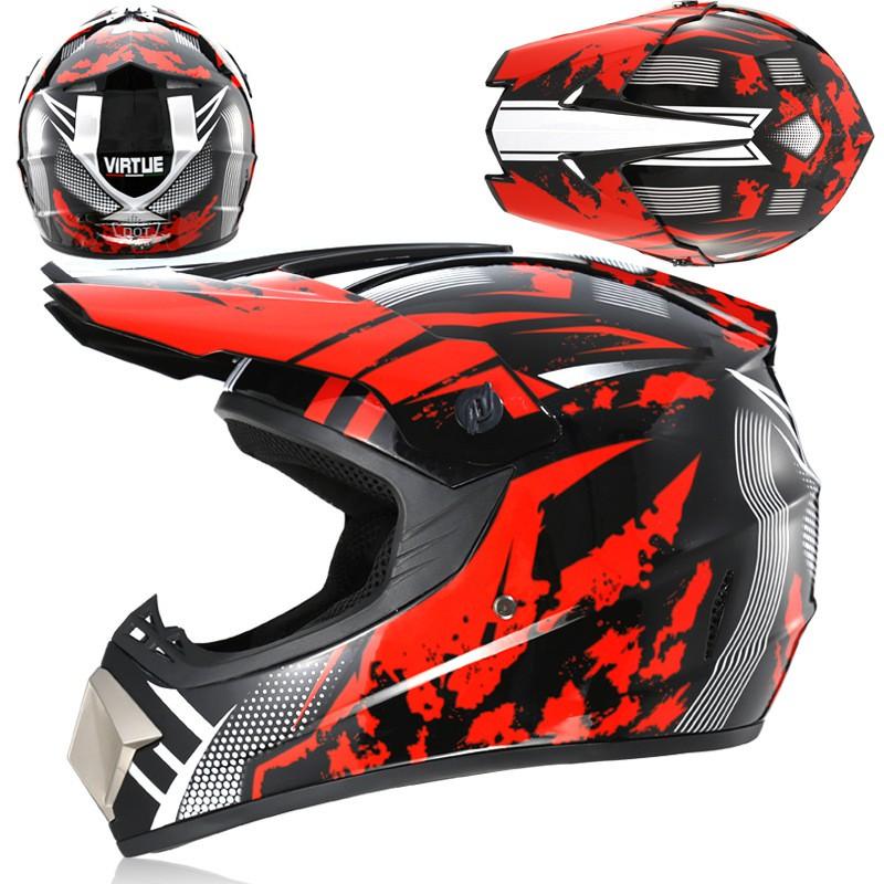 Lightweight Full Face Off-Road Helmet ATV Dirt Bike Mountain Cycling With 3 Accessory Kit