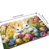 Cartoon Easter Bunny Door Mat Egg Flower Bathroom Mat Anti Slip Mat  Floor Protection