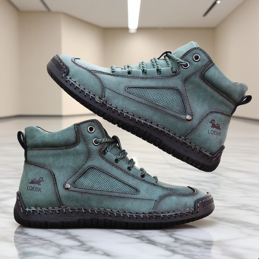 Fashion Short Boots Men Leather Sports Shoes with Handmade Stitching Design 2025 Women's Retro Loafers Suitable for Street Casual Style