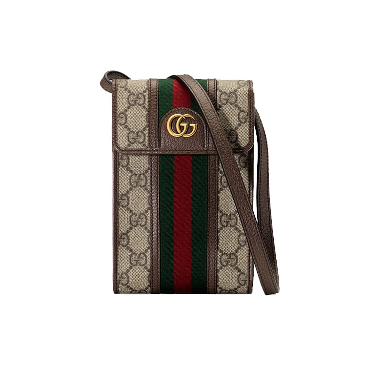 Gucci Кросс-боди сумки из канваса с кожей Ophidia Унисекс Эбеновое дерево 625757-96IWT-8745