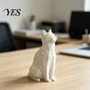 Изысканная детализированная скульптура кошки, геометрическая фигурка, 3D-печатная низкополигональная скульптура, современное матово-черное украшение, художественная статуэтка для домашнего стола