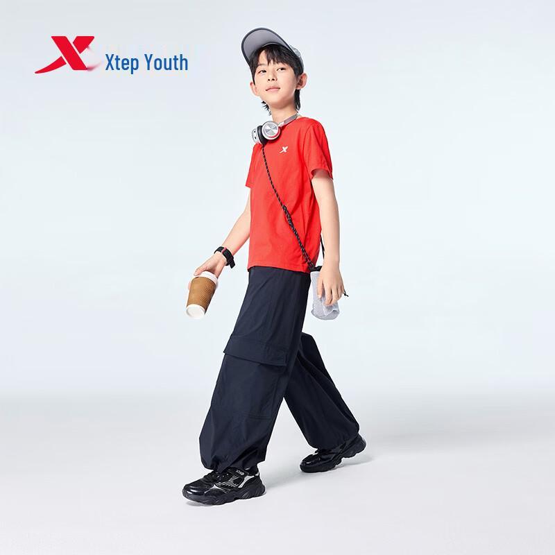 Xtep Youth Letter Print Cotton Short Sleeve T-Shirt