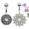 2 шт./компл. цветочные женские искусственные опаловые штанги пупка кольцо пирсинг пупка