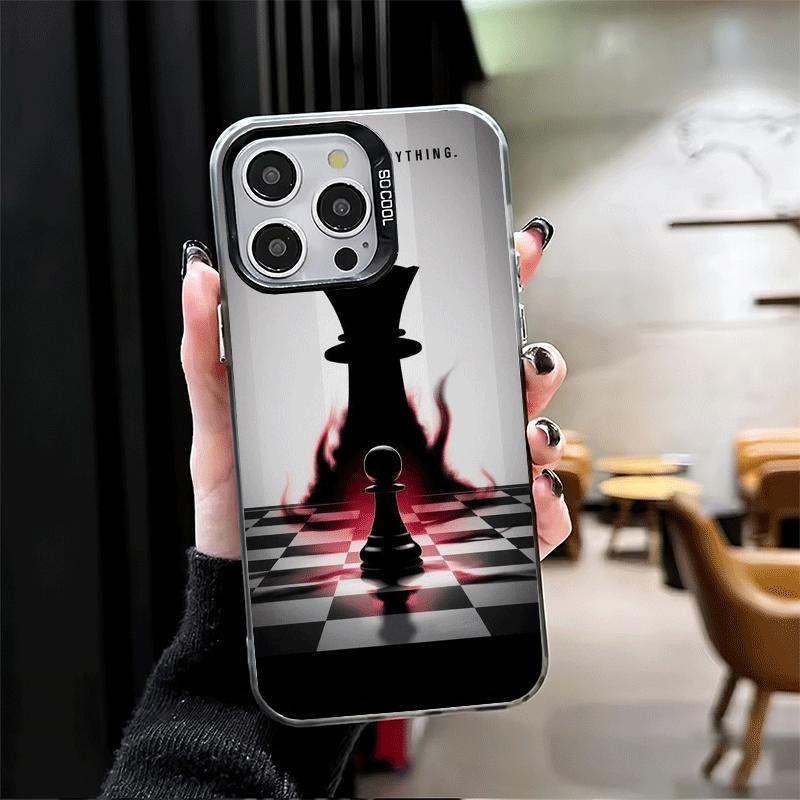 Ударопрочный чехол для телефона с изображением игры в шахматы для iPhone 17 Air 16 16E 15 Pro Max 14 Plus 13 Mini 12 Задняя крышка Противоударный Fundas