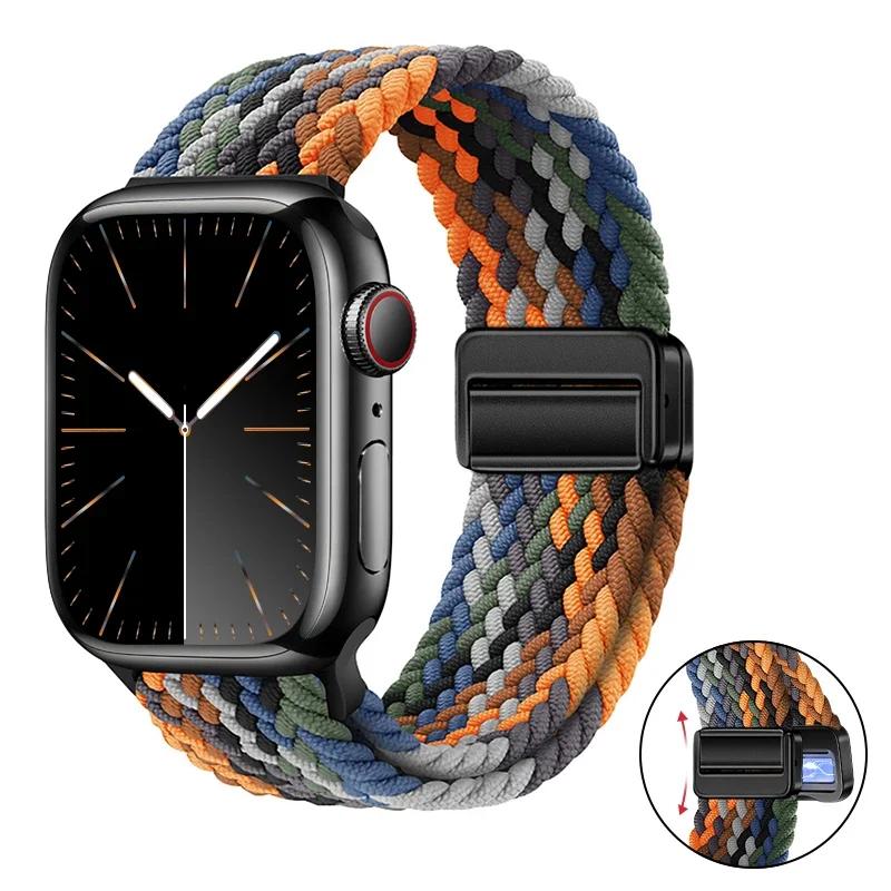 Нейлоновый браслет для Apple Watch ремешок 10 9 8 7 46мм 42мм 45мм 41мм Ultra 2 49мм Ремешок для iWatch Серии 6 5 4 3 SE 44мм 40мм Ремешок