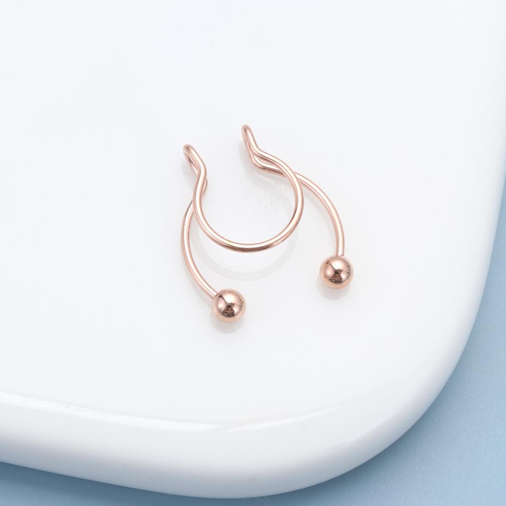 Женские поддельные подарки для носа, непирсинг, ювелирные изделия, носовое кольцо из нержавеющей стали