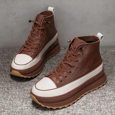 Ботильоны для женщин со шнурками Ботильоны на высокой платформе со шнуровкой Женские короткие туфли Массивная обувь Удобная и элегантная Популярная модель 2000 года