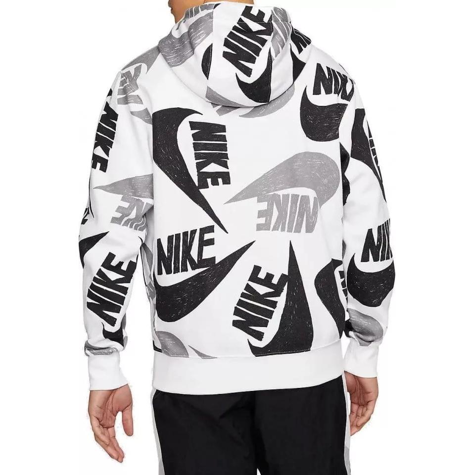 Nike Спортивный худи Club Pullover 'Белый Черный' Мужской CJ6312-010