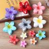 Colorful Plumeria Flower Shark Clip - Elegant Plastic Hair Accessory