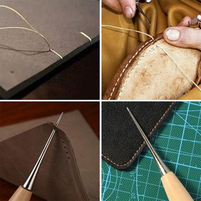 Швейное шило с деревянной ручкой, дырокол, инструмент, удобный DIY, кожаный ковер, пробойник, конус для домашнего швейного магазина