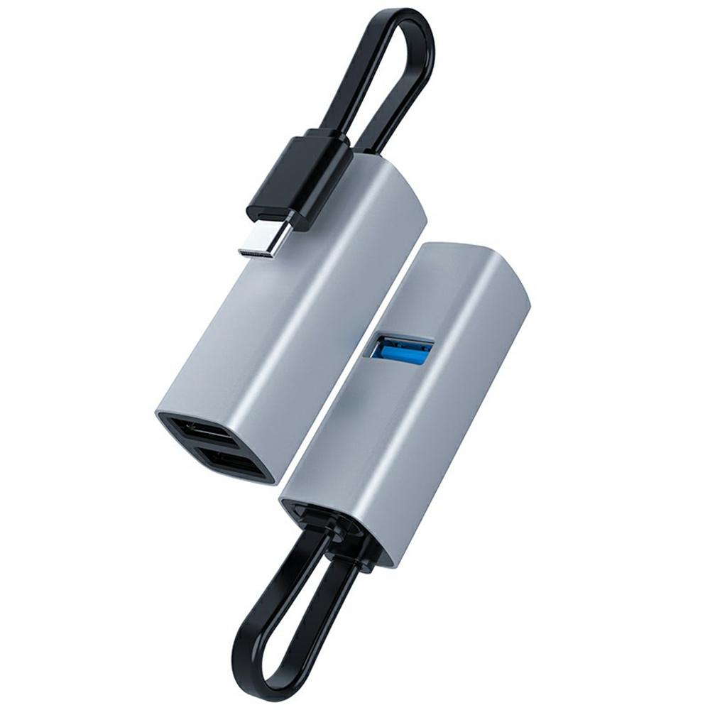 TYS-3U-C 3 in 1 USB 3.0 Hub Adapter Portable Type-C Docking Station Support Mouse Keyboard Flash Drive Compatible Windows / MacOS / Linux