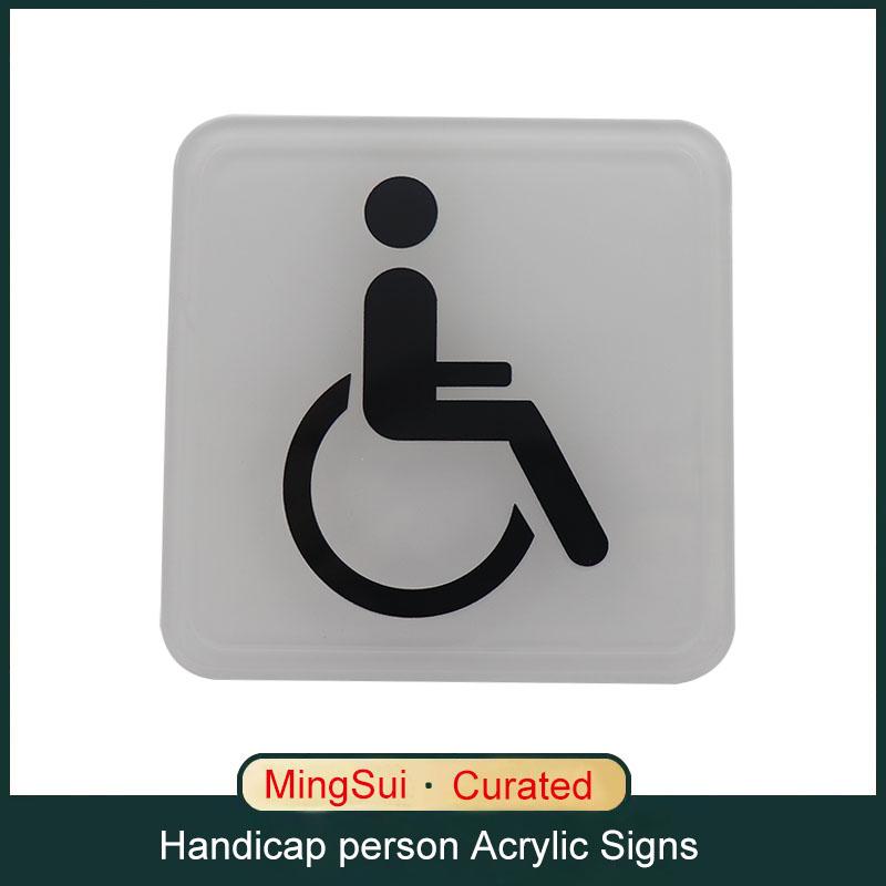 Disability Disabled Attention Security Handicap Plaque Signage Acrylic Signs Sticker Public Place Wall Stickers for Hotel Shoppe