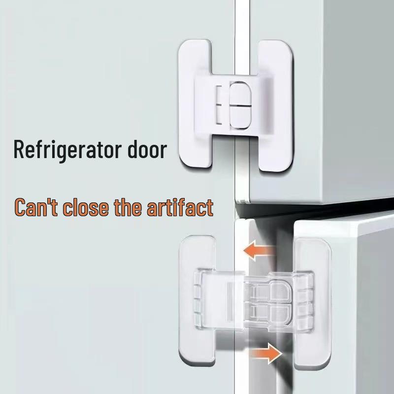 Self-Closing Refrigerator Door & Drawer Safety Latch (Hole-Free) - Child Lock
