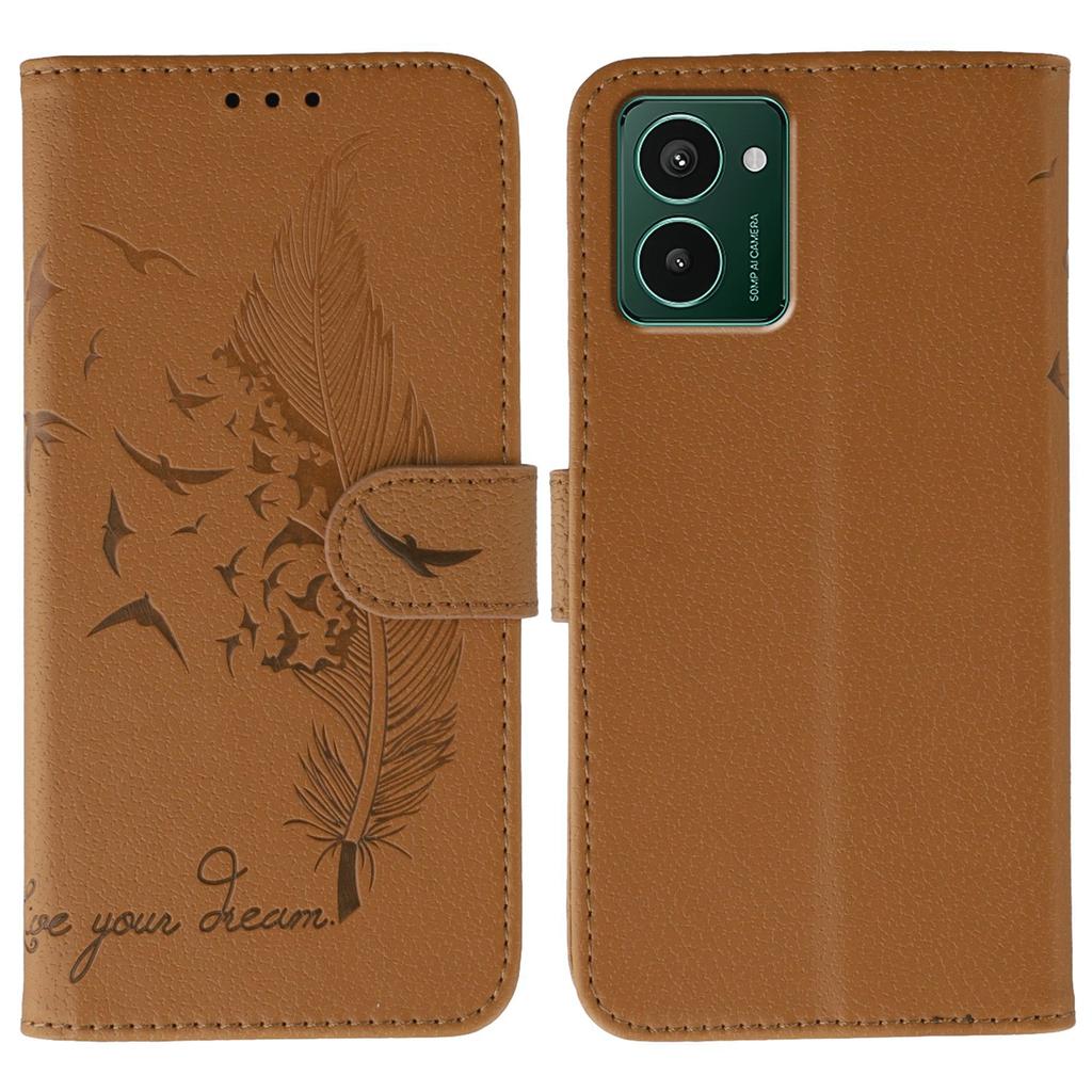 Для HMD Pulse Pro Чехол Отпечаток пера Кожа PU Кошелек Чехол для телефона