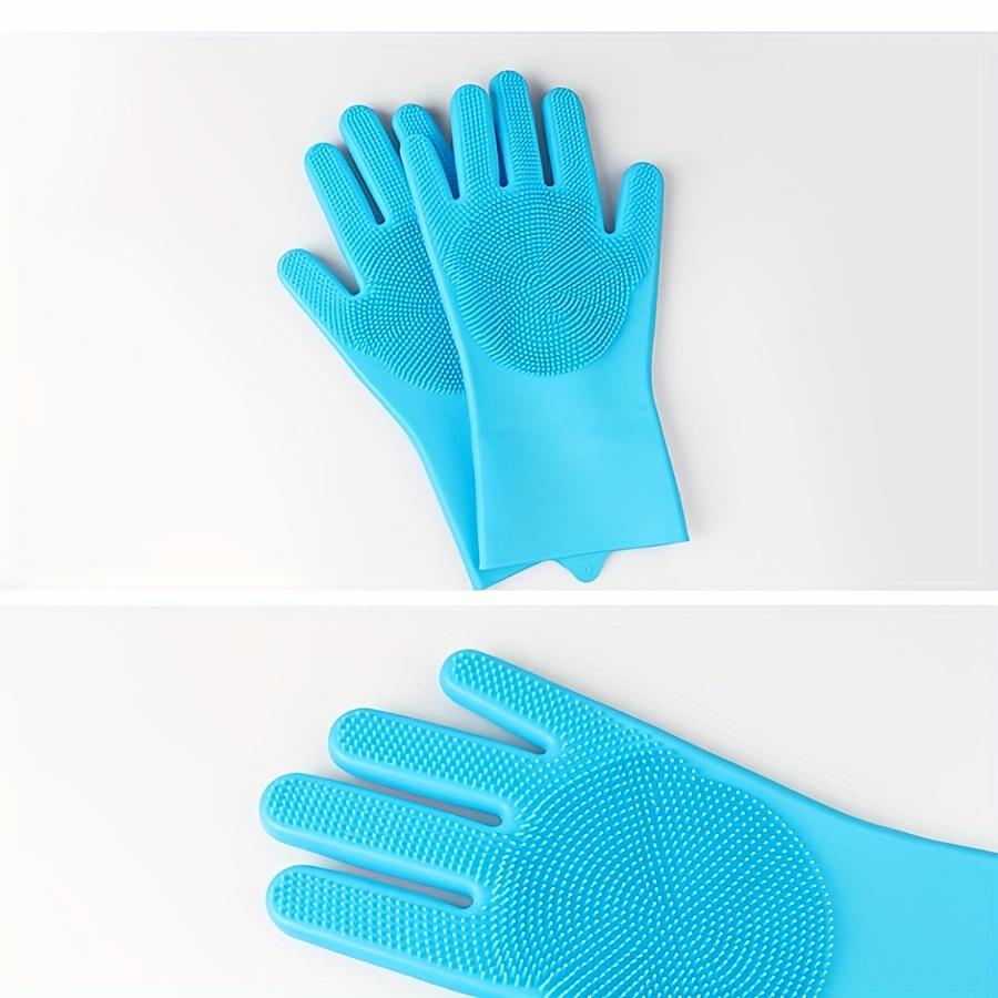 1 Pair 2-in-1 Silicone Pet Bath Gloves & Brush for Dogs, Massage & Bathing Supplies, Thick Gloves
