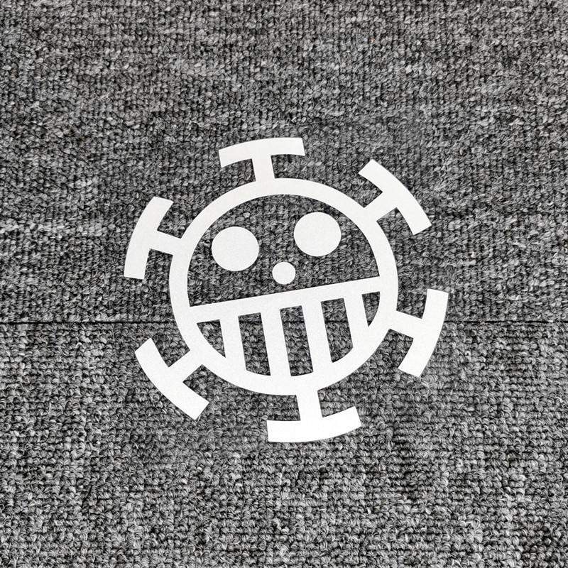 Car Stickers Trafalgar Law Pirates Laser Refletive Decoration For Fuel Tank Cap Bumper Trunk Window Motorcycle Tablet Phone C40