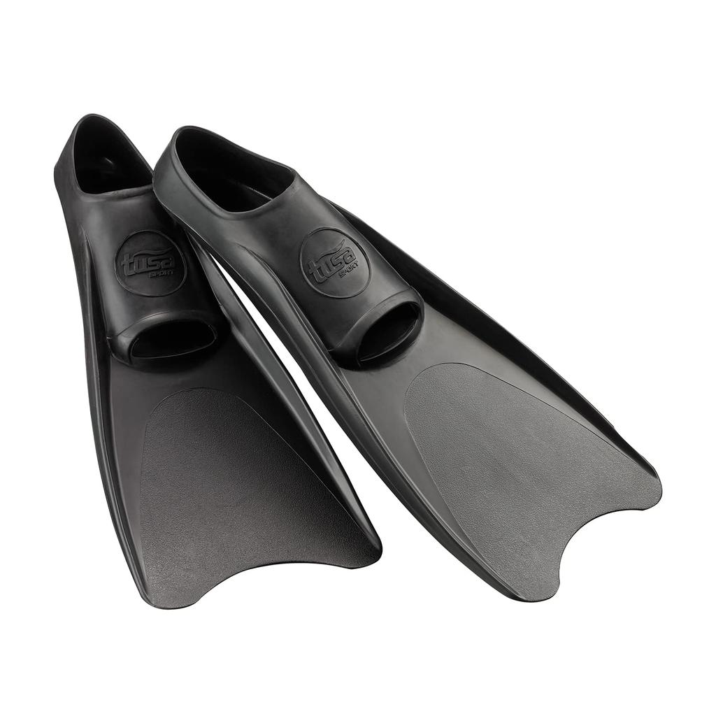 Tusa Sport Snorkeling Fins, Rubber Fins, Full Foot Fins, Black, Medium (UF1202) (Compatible Sizes: 25-27cm): 480 X 195mm