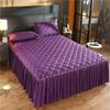 European Luxury Quilted Bed Skirt Winter Warm Thicken Velvet Bedspread King Good Hand Feeling Bed Cover Not Included Pillowcase