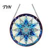 Durable Acrylic Holiday Signage Christmas 2D Hanging Ornaments, Stained Glass Style Snowman Santa Snowflake Lightweight Wall Ornaments Window
