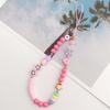Модная Очаровательная цепочка для мобильного телефона с жемчугом и глиной, акриловая мультяшная ювелирная продукция для телефона для женщин и девочек, подвесной ремешок для телефона с защитой от потери