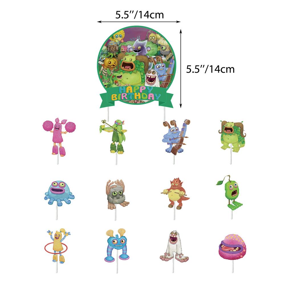 My Singing Monster Birthday Party Supplies Include Banner Balloons Cake Topper