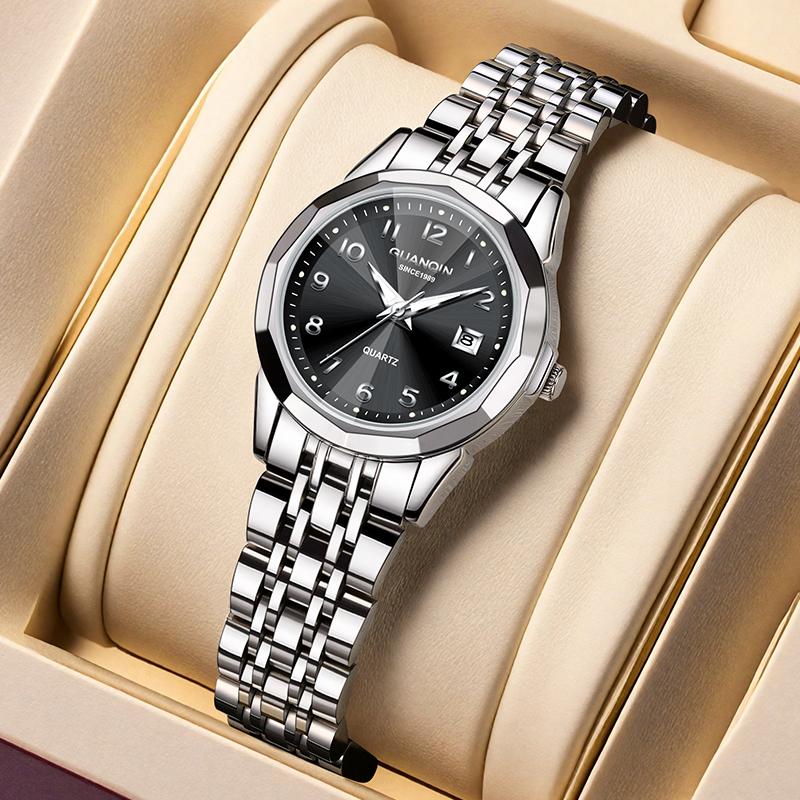 GUANQIN Women's Watches Casual Fashion Fine Steel Original Brand Quartz Wristwatch for Girl Waterproof Luminous Date GS19296 New