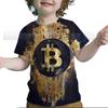 Kids Bitcoin 3D Print Tshirts Toddler Cartoon Anime T Shirt Summer Children Short Sleeves T-shirts Baby Boys Girls Tops Tee Gift