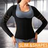 Костюм для сауны с улавливанием тепла для женщин, спортивный жилет для сауны с длинными рукавами для похудения, формирователь талии, футболка для тренировок, корректирующее белье, рубашка для фитнеса, верхняя куртка