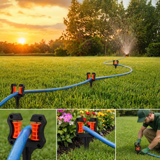 Garden Hose Guide Spike, Hose Roller Guide Spike, Watering Hose Holder Stake, Protect Plants And Prevent Tangles for Lawn Yard Irrigation
