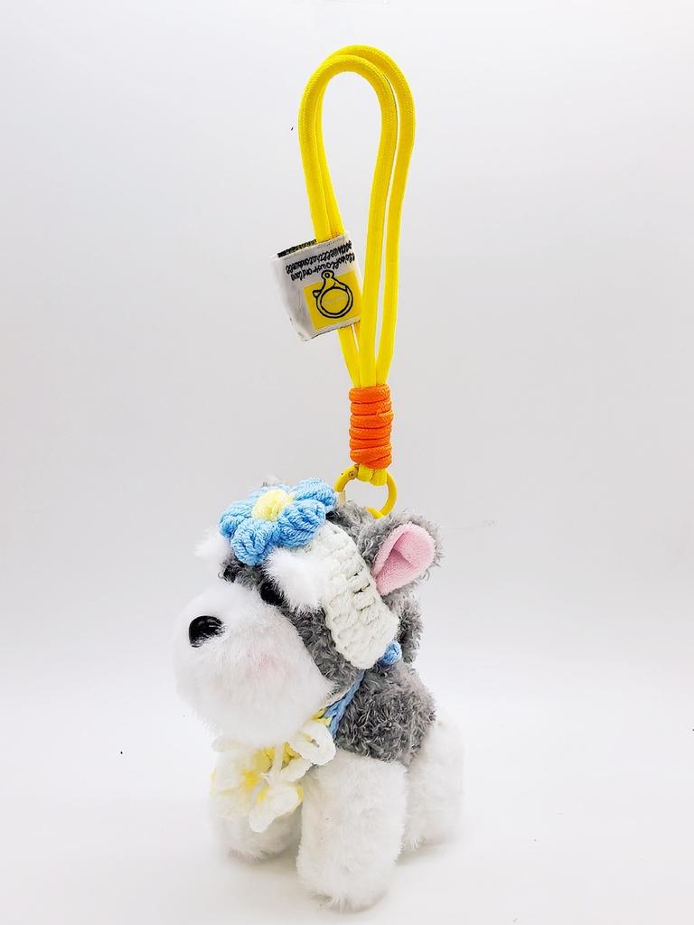 Snow Terrier Plush Keyring Bag Decor Cute Animal Pendant For Teen Gift
