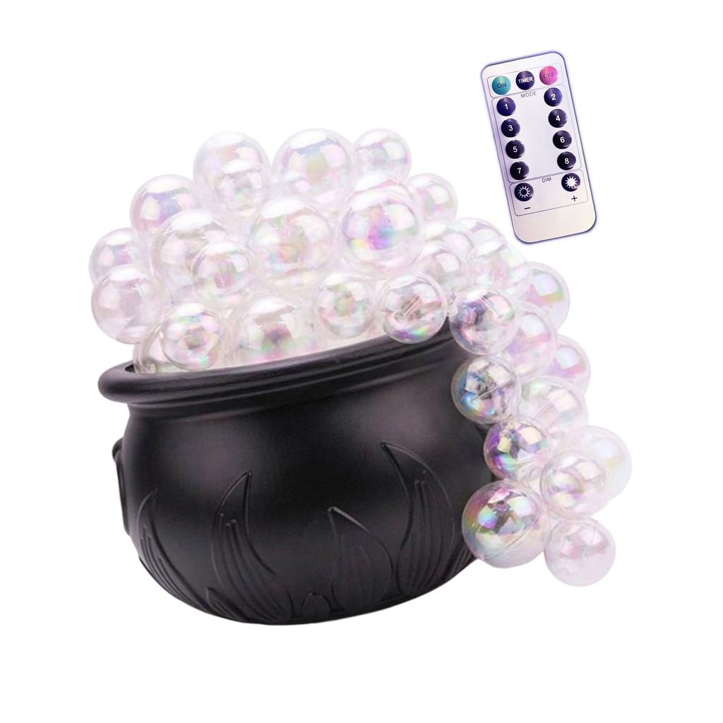 Halloween Witch Cauldron Bubble Bucket Decor With 8 Lighting Modes Remote Control For Spooky Party Decoration