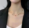 Jewelry Women'S Necklace Color Matching Glass Stone Pendant, Temperament Rainbow Necklace