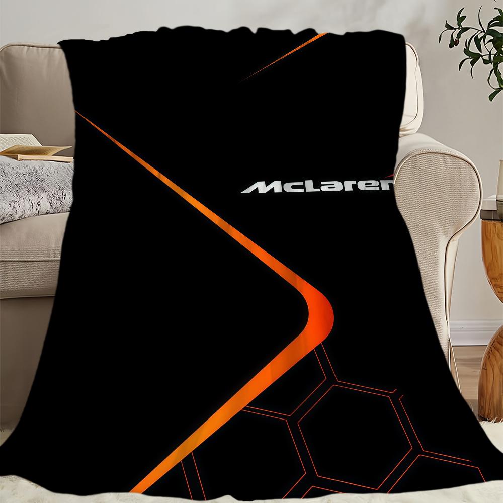 Крутое одеяло с логотипом M-M-McLarenS-ES Фланелевое теплое уютное мягкое плюшевое одеяло Для пикника кроватей диванов домов и спален