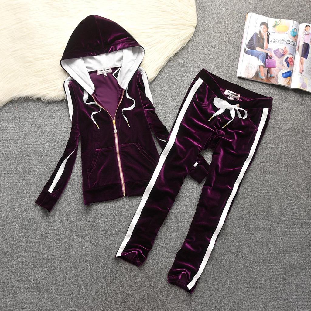 Women's Trendy Embroidered Velvet Hoodie & Wide-Leg Pants Set for Work, Casual, or Athletics