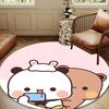 Bobo Dudu In Love  Round Rug for Livingroom,Bedroom, Palyroom, Chair Rug, Area rug, Circle Carpet, Large Size Fan Christmas gift