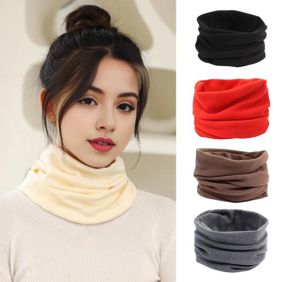 Men Women Thermal Scarf Thickened Double-Sided Velvet Lining Winter Dyeing Scarf Good Heating Insulation