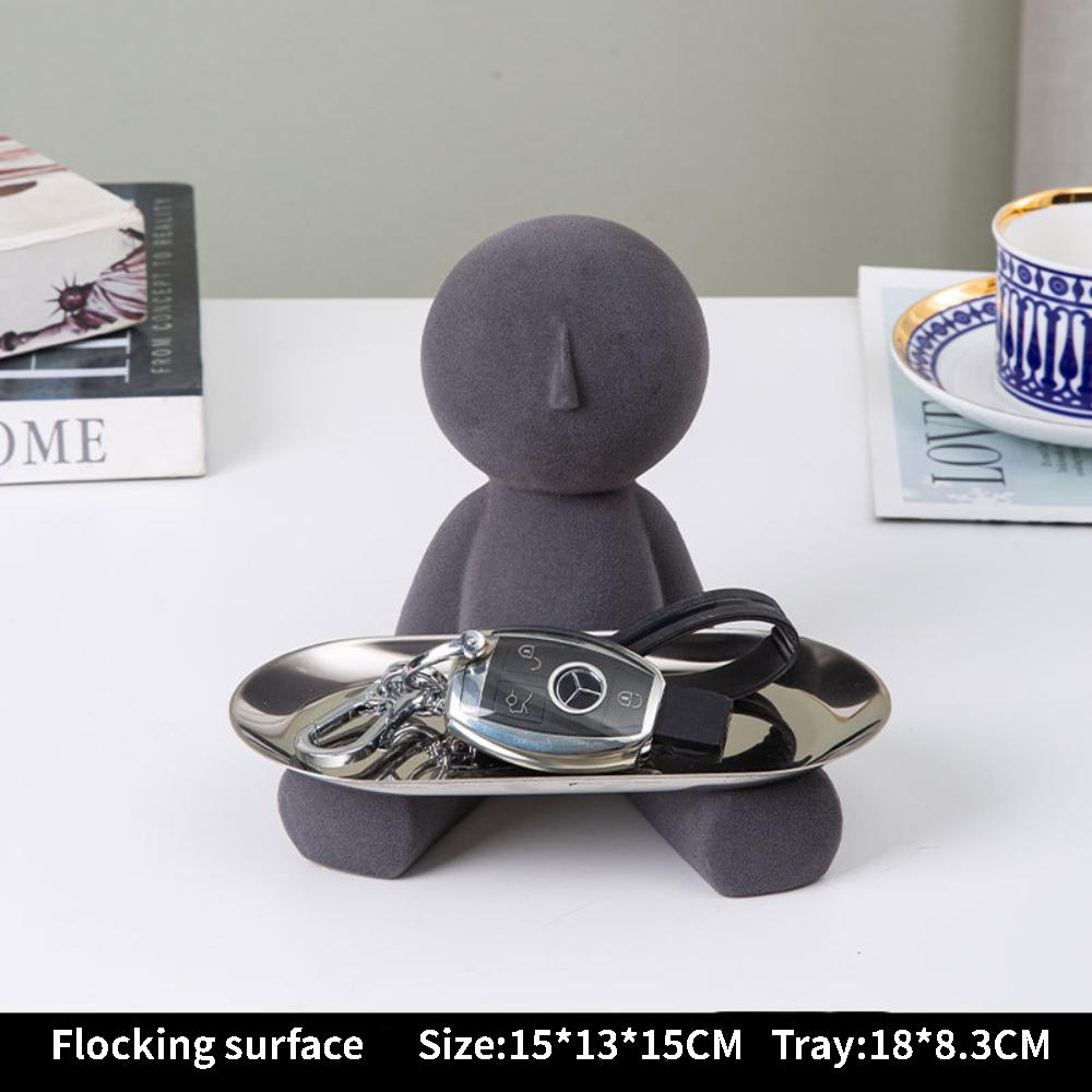Легкая роскошь ветер бытовые украшения старший чувство рабочего стола флокирование ключ хранения кукла гостиная украшение домашний декор фигурка