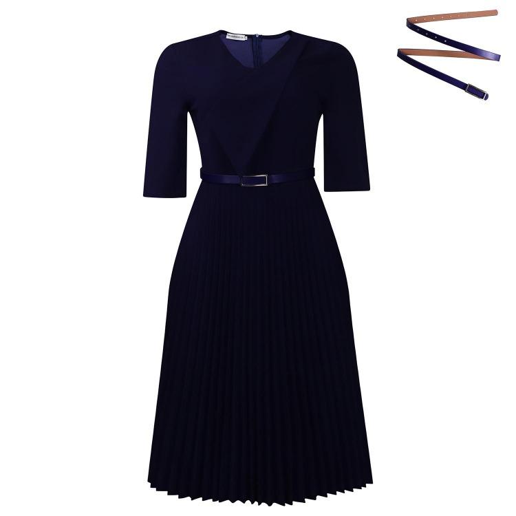 2024 African Inspired Womens V Neck Pleated Dress Fashionable Solid Color Design