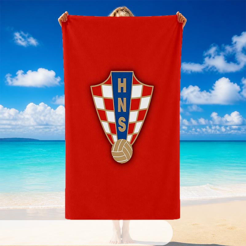 Quick Dry Beach Towel Croatia Pattern, Lightweight Absorbent Towel for Pool Beach Vacation Use