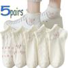 10 шт./ 5 пар женских кружевных коротких летних носков, милые, впитывающие пот, хлопковые, в стиле Лолиты, чулочно-носочные изделия принцессы, высокое качество